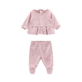 completo 2 pezzi ciniglia neonata